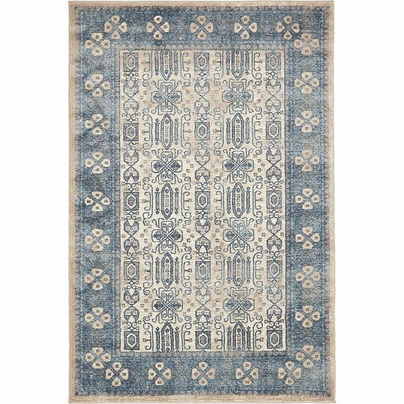 Unique Loom 4' 1 x 6' 1 Beige Salzburg Aigen Area Rug