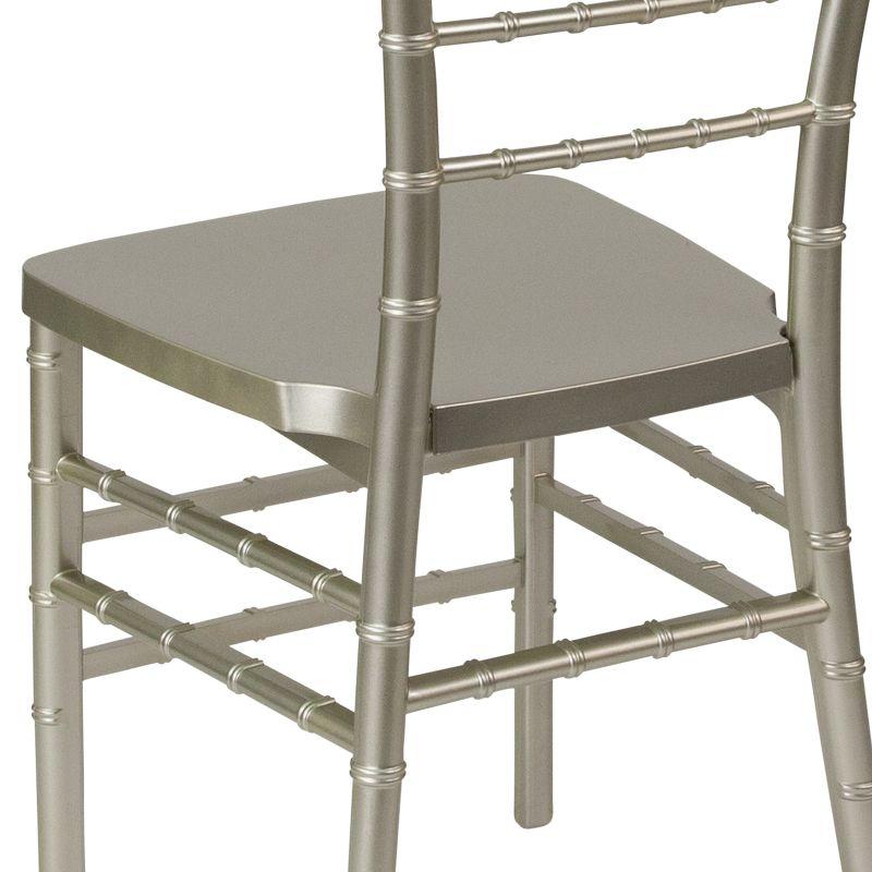 Silver Plastic Armless Chiavari Stacking Chair