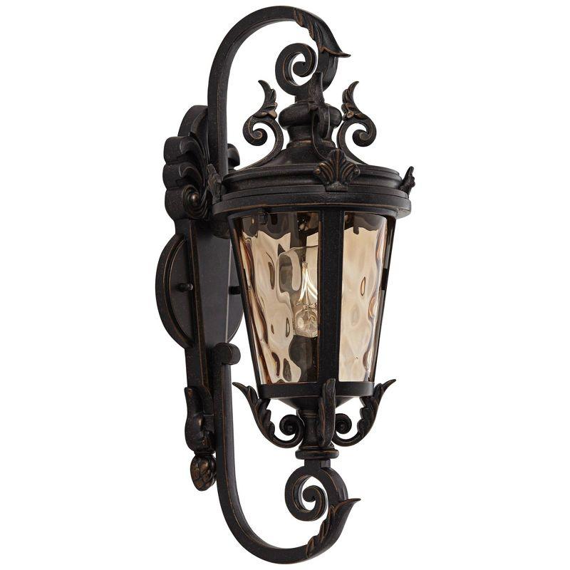 Casa Marseille Bronze 24" Outdoor Wall Light with Hammered Glass