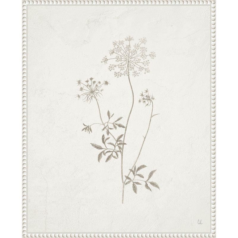 Beaded Perimeter Botanical Canvas Print in White Frame, 16 x 20-in.