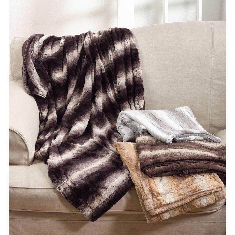 Animal Print Design Soft Plush Faux Fur Throw Blanket - Saro Lifestyle