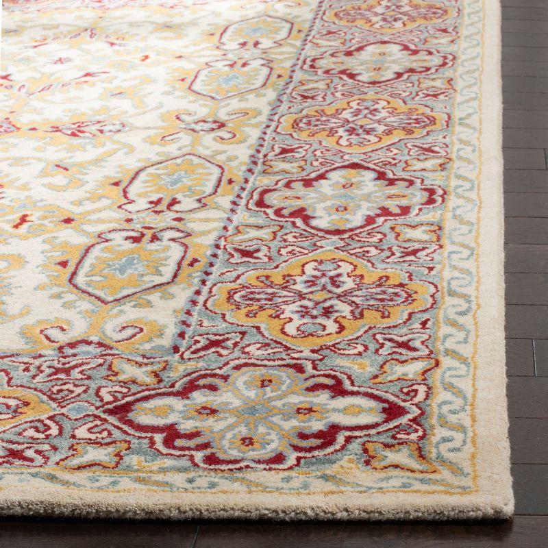 Elegant Ivory Square Wool Tufted Area Rug - 6' x 6'