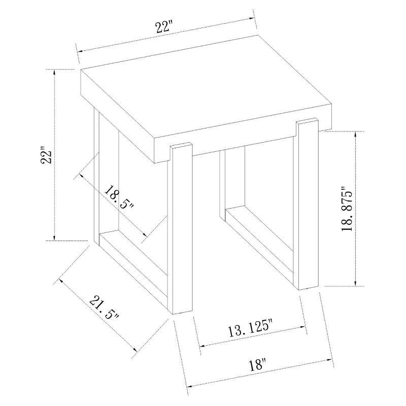 Pala Square End Table White High Gloss/Natural - Coaster