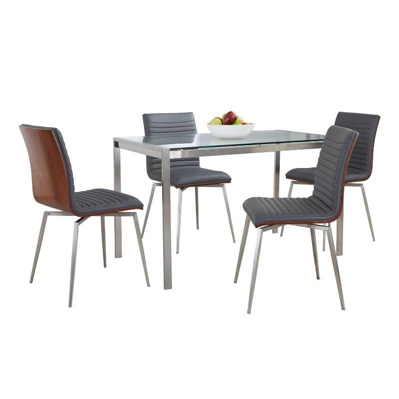 Fuji-Mason 4 - Person Glass Top Four Leg Dining Set