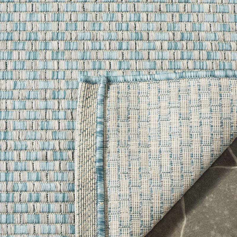 Courtyard CY8653 Power Loomed Indoor and Outdoor Area Rug - Light Blue/Light Grey - 5'3"x7'7" - Safavieh