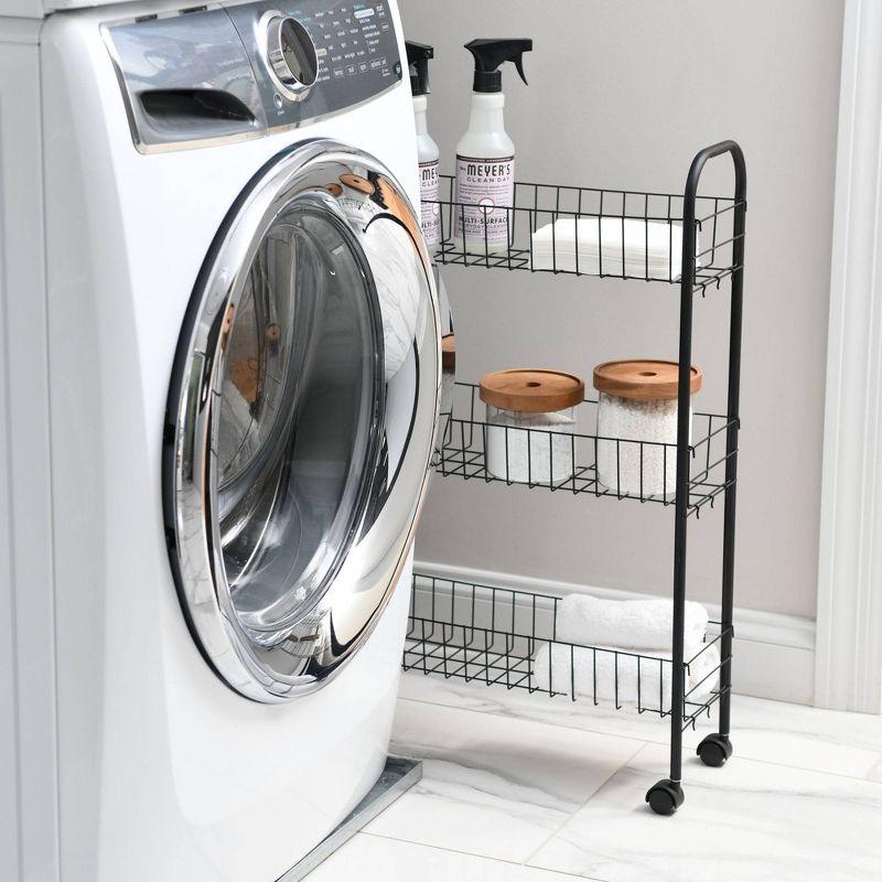 Household Essentials Metal Free Standing Laundry Cart with Wheels