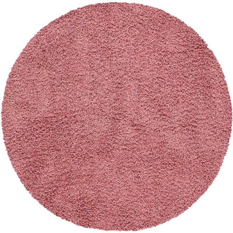 Venus Shag VNS520 Power Loomed Indoor Area Rug - Pink - 6'7" Round - Safavieh