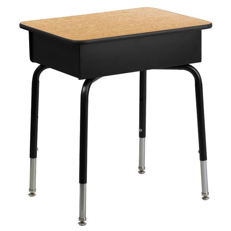 Flash Furniture Goddard Height-Adjustable Open Front Student Desk with Metal Book Box