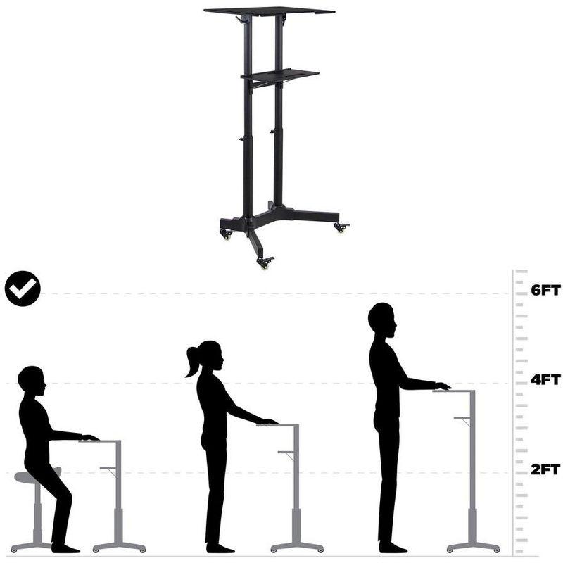 Mount-It! Mobile Standing Height Desk, Portable Podium and Rolling Presentation Lectern