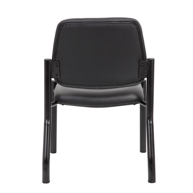 Sleek Mid-Back Armless Guest Chair in Antimicrobial Black Vinyl