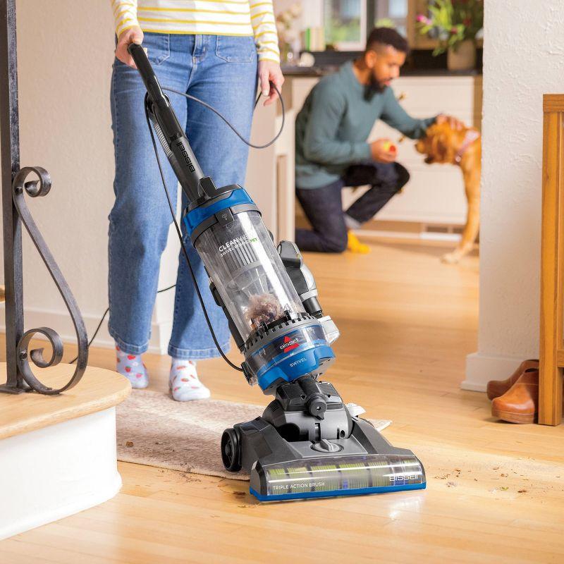 BISSELL CleanView Vacuum with Automatic Cord Rewind, TurboEraser Upholstery Tool, Triple Action Brush Roll Swivel Steering, Extension Wand, Easy-Empty Dirt Tank, Multi-Cyclonic Suction 3839