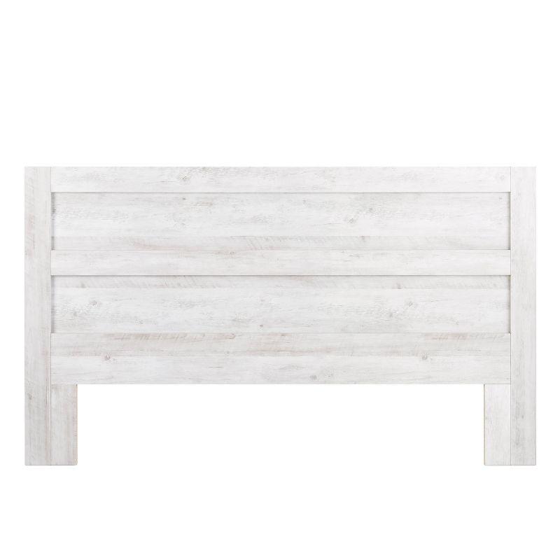 Prepac King Rustic Ridge Farmhouse Panel Headboard Washed White