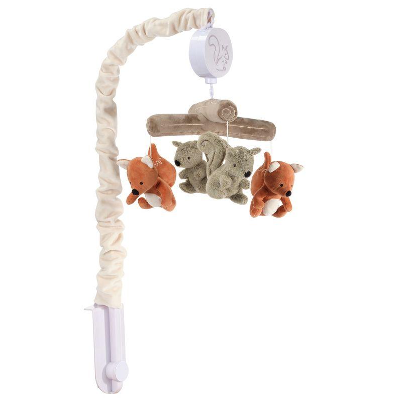 Lambs & Ivy Treetop Fox & Squirrel Woodland Musical Baby Crib Mobile Soother Toy