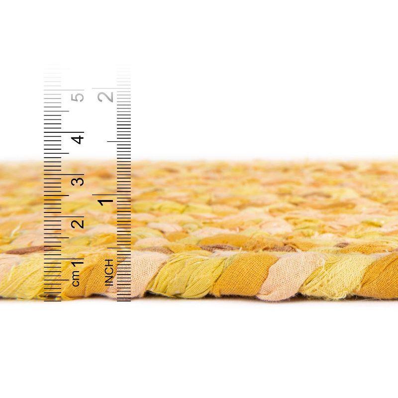 Unique Loom Braided Chindi Collection Area Rug - Layer (3' 3" x 5' 1" Oval Yellow Orange/Orange)