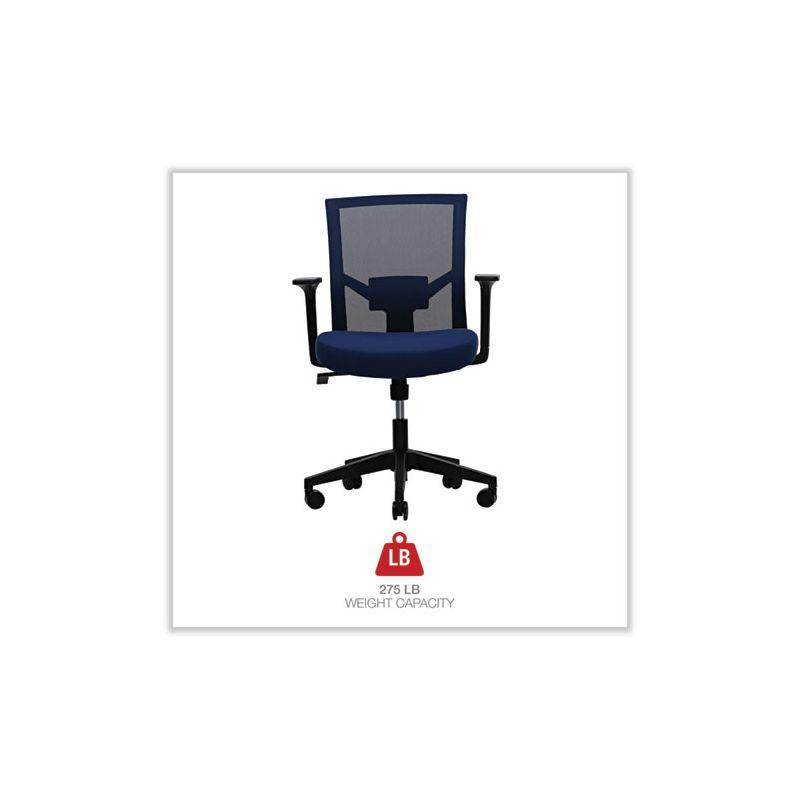 Workspace by Alera Mesh Back Fabric Task Chair, Supports Up to 275 lb, 17.32" to 21.1" Seat Height, Navy Seat, Navy Back