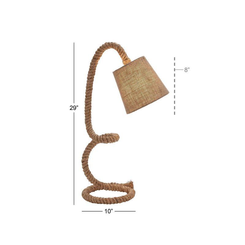 Olivia & May Jute Handmade Rope Styled Desk Lamp Brown: Cotton Shade, Toggle Switch, No Assembly Required