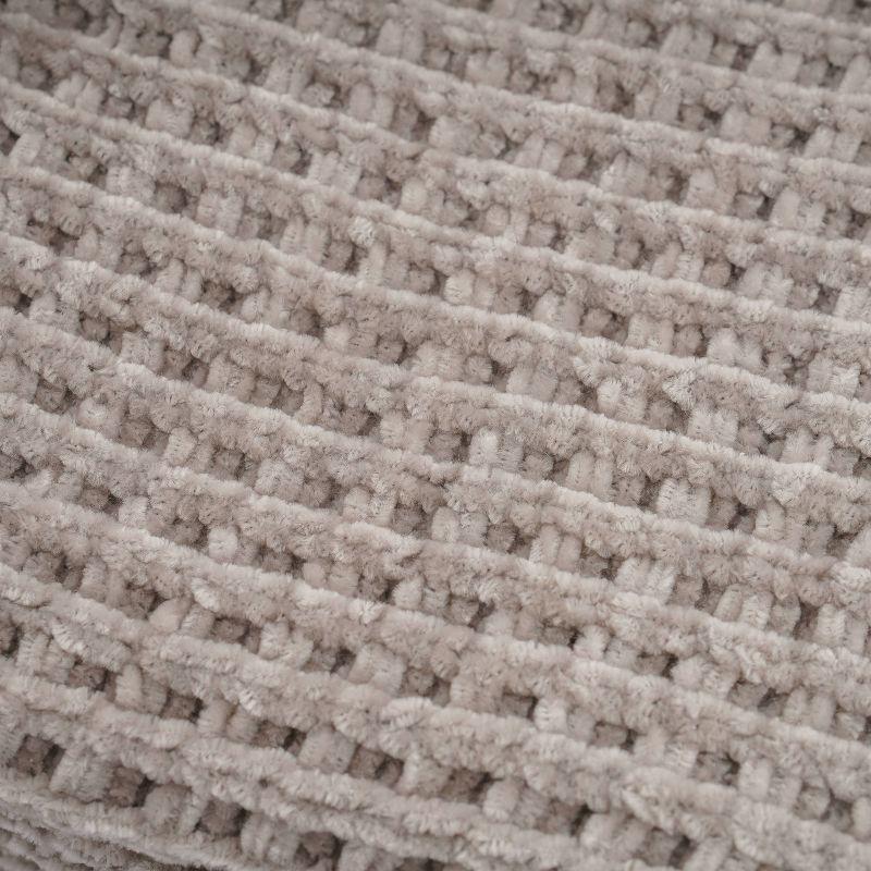 50"x60" Shiny Waffle Chenille Knit Throw Blanket - Evergrace