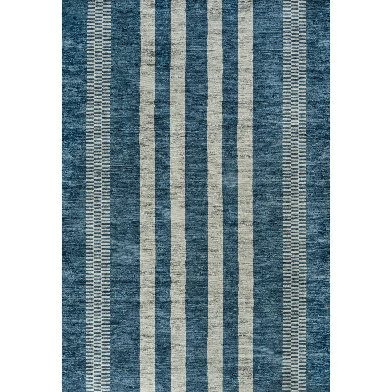 Vichy Geometric Striped Machine-Washable Indoor Area Rug - JONATHAN Y