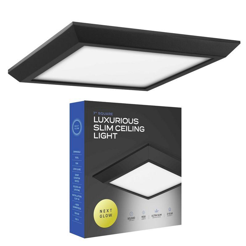 Next Glow Ultra Slim 7" Black LED Ceiling Light