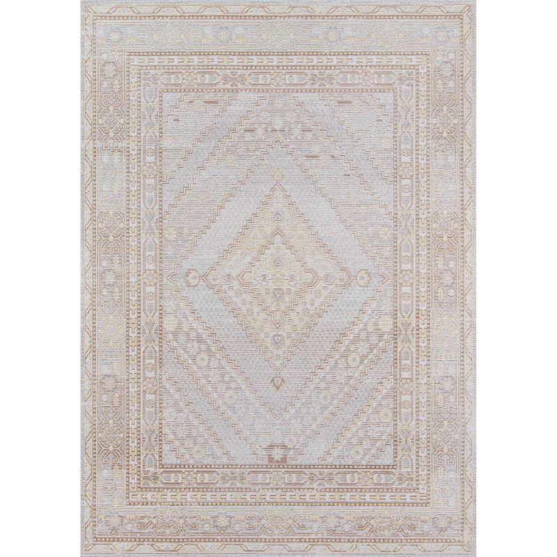 Momeni 2'x3' Isabella Orla Machine Loomed Accent Rug Gray: Medallion Pattern, Low Pile, Indoor, Polyester, Rectangle
