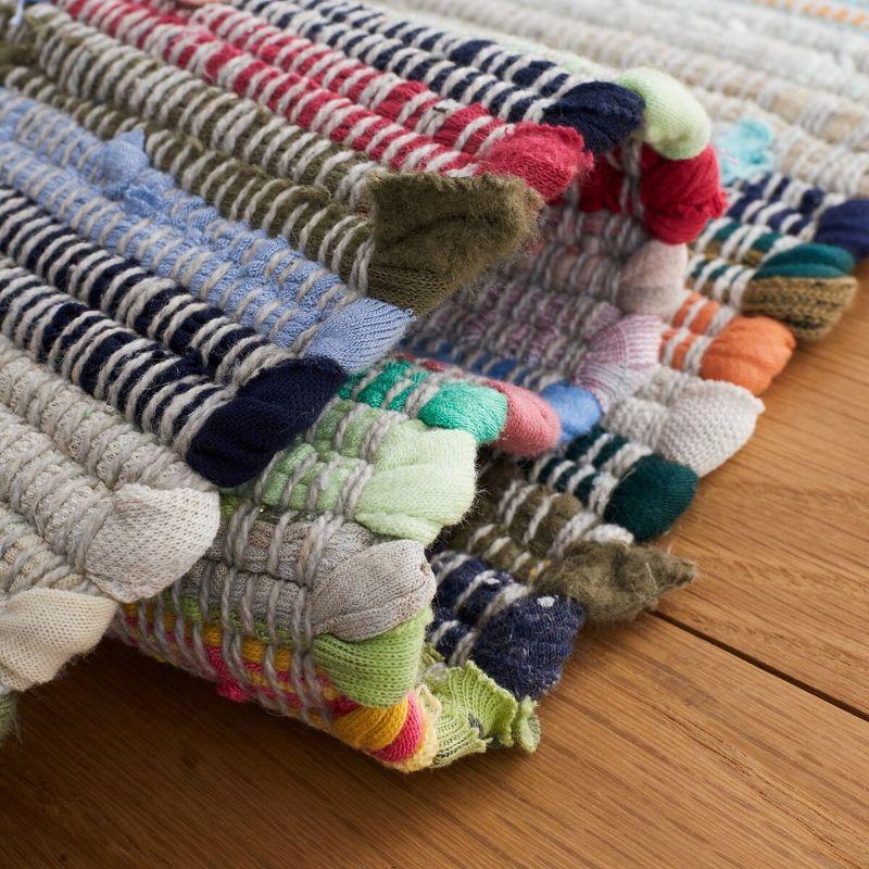 Rag Rug RAR121 Hand Woven Indoor Runner Rug - 2'3"x6' - Grey/Multi - Safavieh