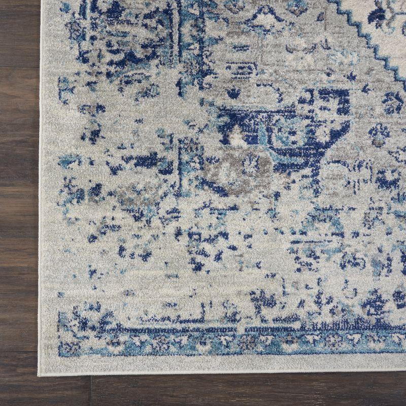 Tranquil Medallion Ivory & Light Blue Viscose 2x4 Rug