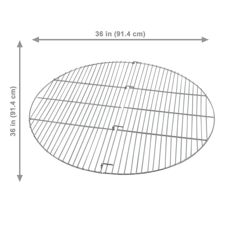 Sunnydaze Outdoor Camping Portable Heavy-Duty, Foldable Chrome-Plated Fire Pit Cooking Grill Grate - 36"