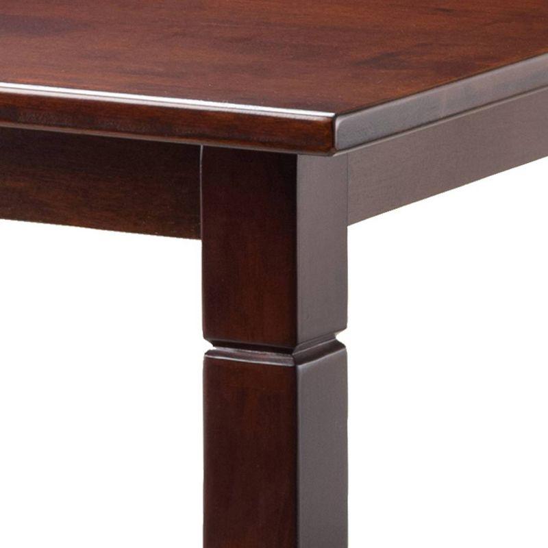 Winsome Kingsgate Dining Table Routed with Tapered Leg Walnut: Hardwood Square Kitchen Table for 4, Modern Style