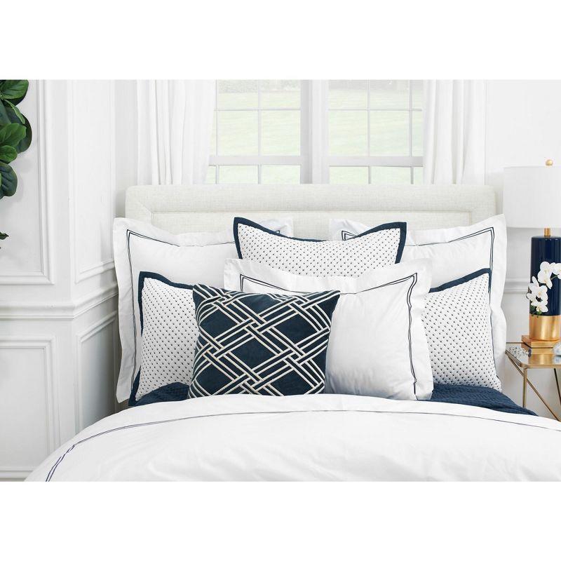 EY Essentials Mavis Ink Embroidered Throw Pillow