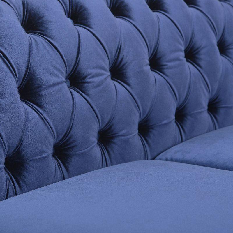 Parksley Tufted Chesterfield Velvet Sofa Dark Blue - Christopher Knight Home
