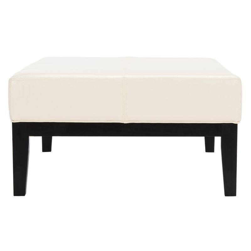 Elegant White Tufted 48" Transitional Cocktail Ottoman