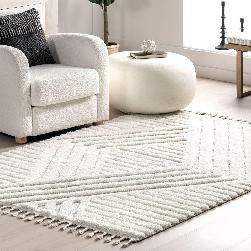 Nuloom Risette Geometric Shag Tassel Indoor Area Rug