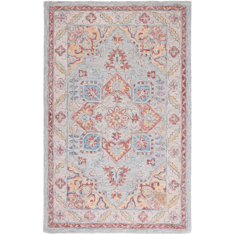 Metro MET352 Hand Tufted Indoor Area Rug - Grey/Rust - 4'x6' - Safavieh