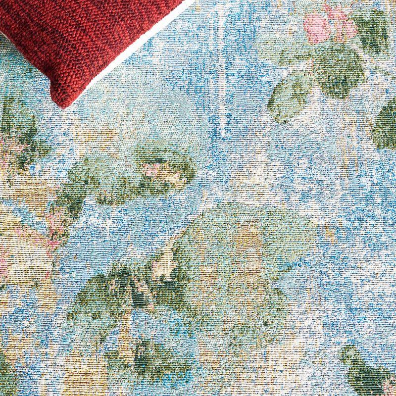 Barbados BAR522 Power Loomed Indoor/Outdoor Area Rug - Light Blue/Green - 4'x6' - Safavieh.