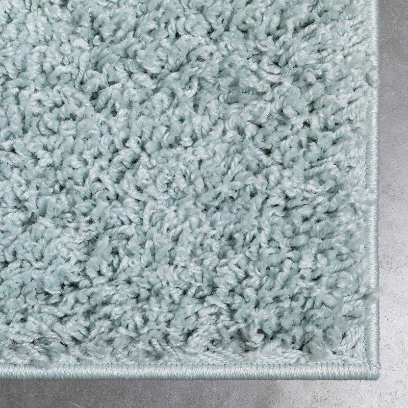 Papastamelos Basics Emerson Plain Textured Seafoam Green Shag Area Rug