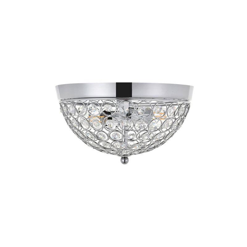 Taye Chrome and Glass 2-Light Flush Mount