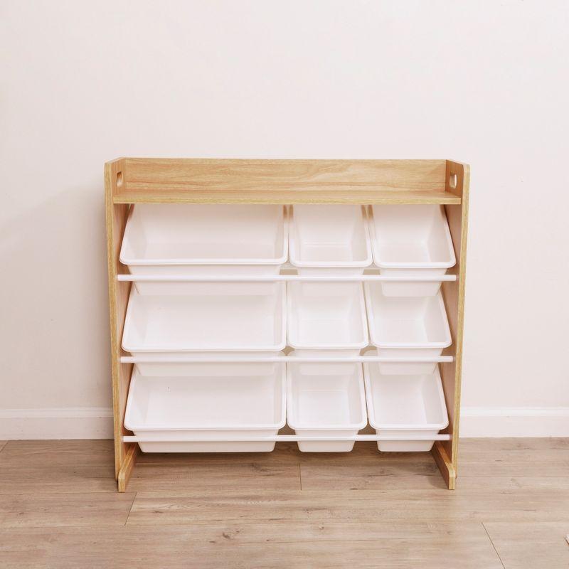 ECR4Kids ECR4Kids 3-Tier Organizer with Shelf and 9 Bins, Toy Storage