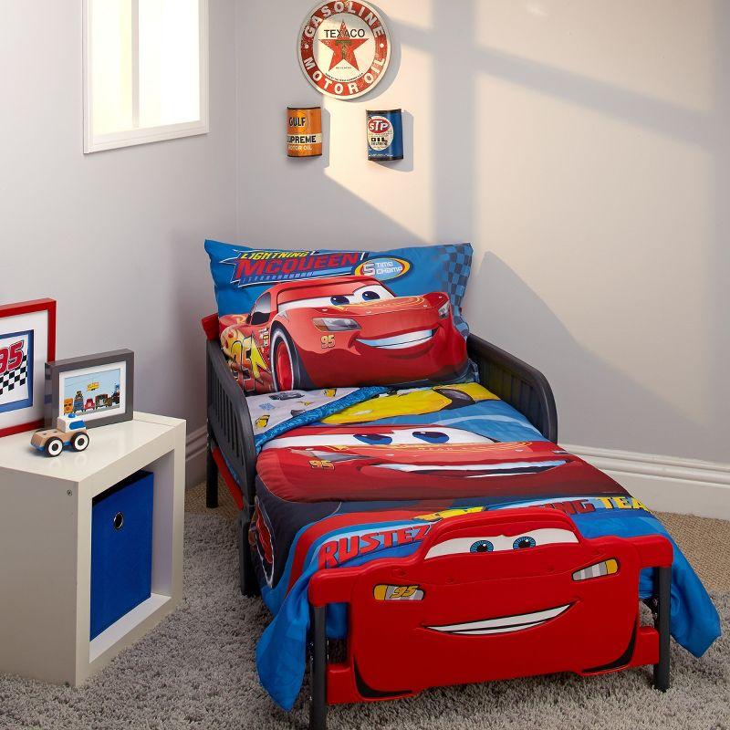 Disney Cars Blue and Red Microfiber Toddler Bedding Set