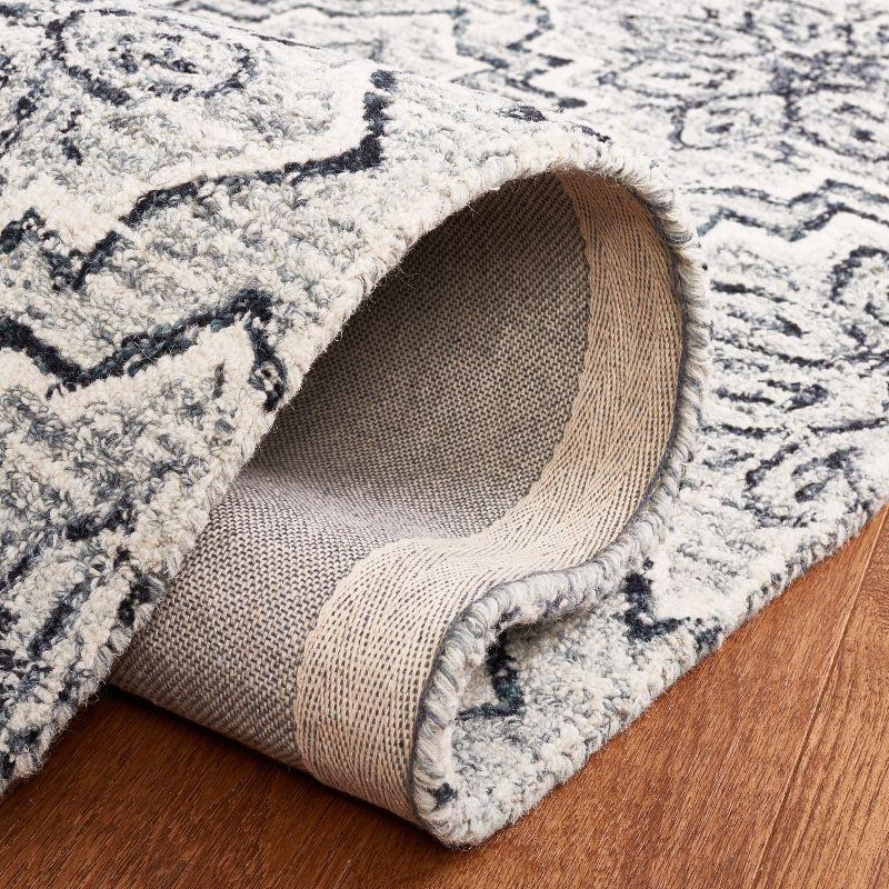 Abstract ABT201 Handmade Indoor Area Rug - Dark Blue/Grey - 6'x6' - Safavieh