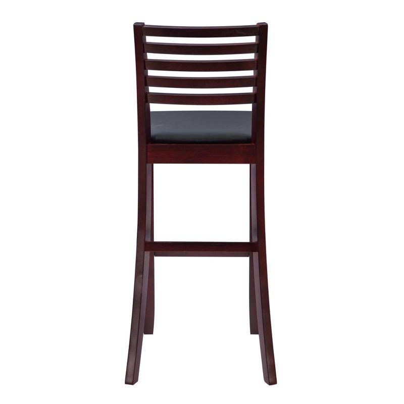30" Torino Padded Seat Ladder Back Barstool Upholstered Seat - Espresso Wood - Linon