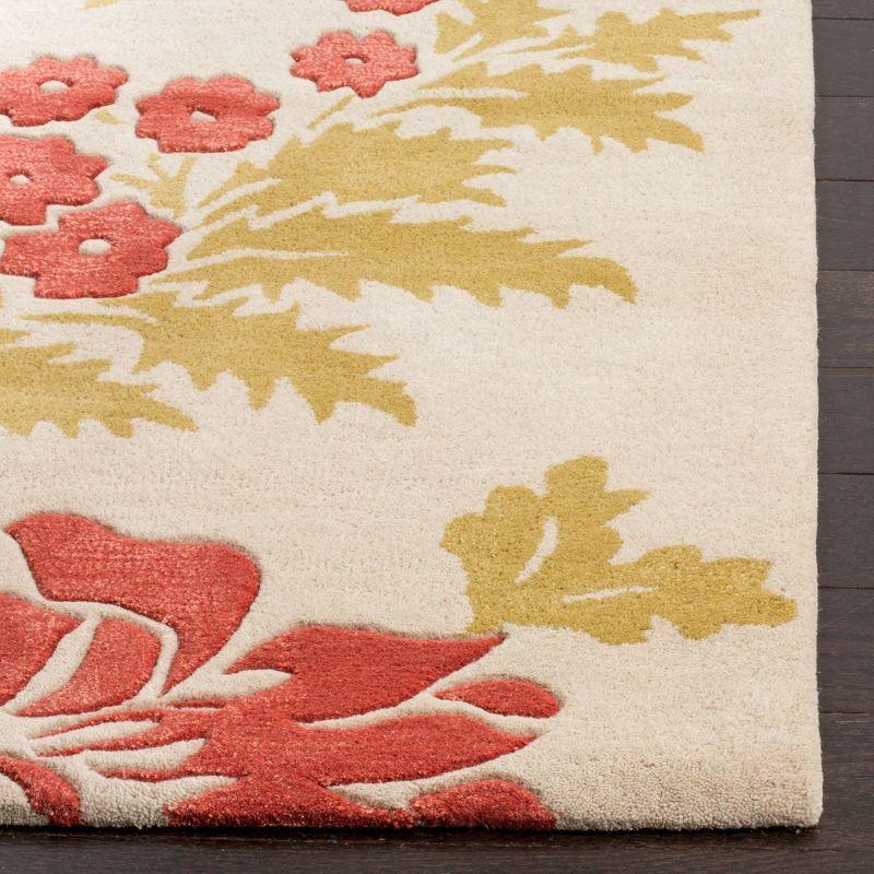 Luxurious Hand-Tufted Red Wool & Viscose 8' x 10' Area Rug