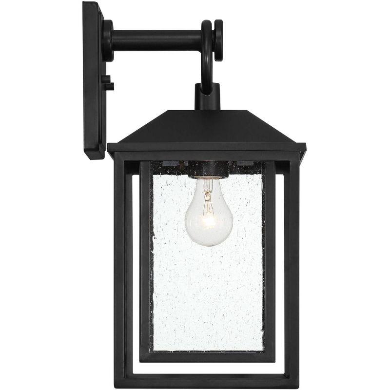 John Timberland Califa Mission Outdoor Wall Light Fixture Black Metal 18" Clear Seedy Glass for Post Exterior Barn Deck House Porch Yard Patio Home