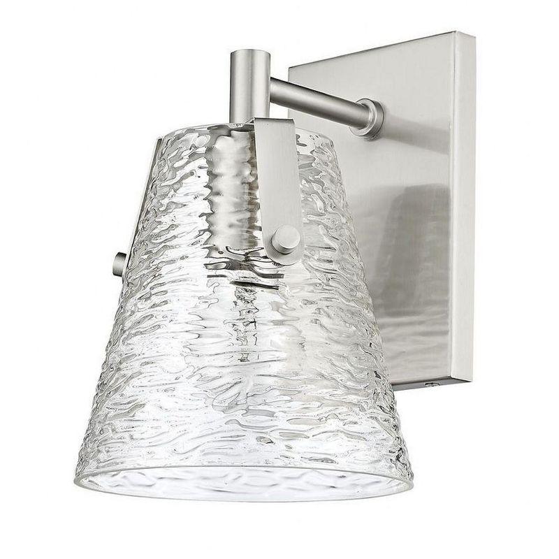 Analia Brushed Nickel and Glass 1-Light Wall Sconce