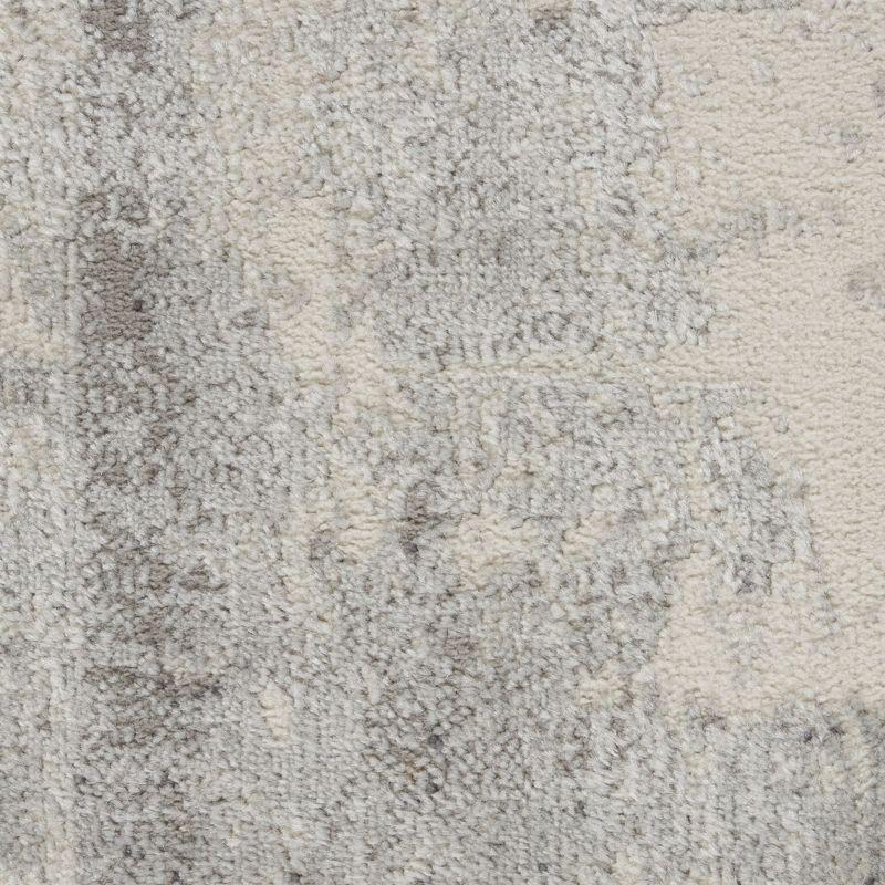 Grey Ivory 8' x 10' Abstract Synthetic Easy Care Rug