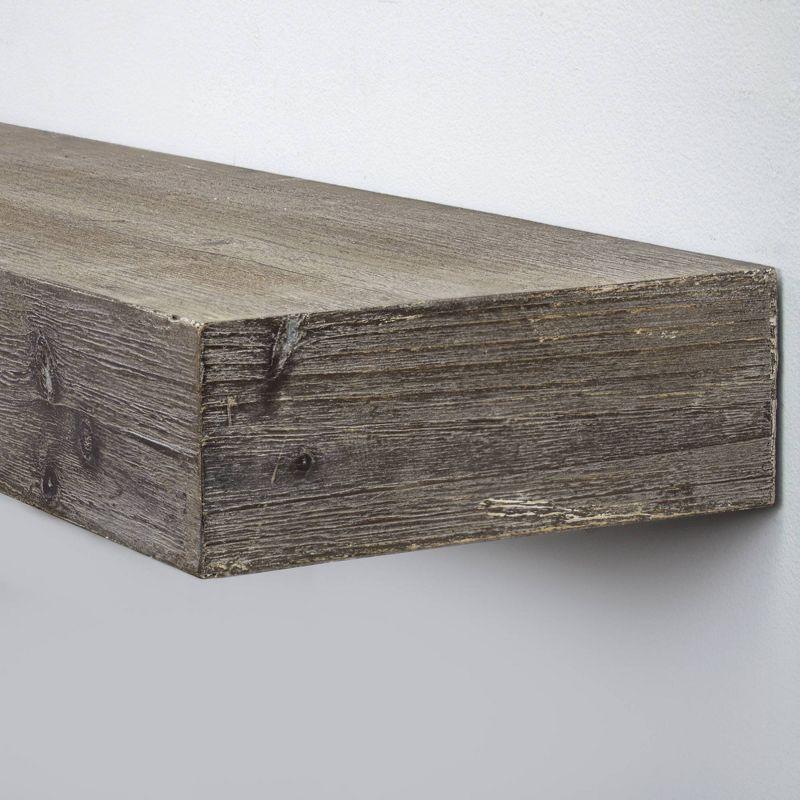 Rustic Grey Wood Floating Wall Shelf - 39"x12"