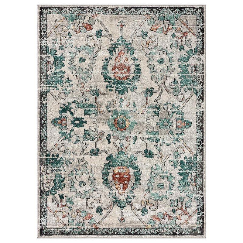 Oriental Floral Non-Shedding Area Rug