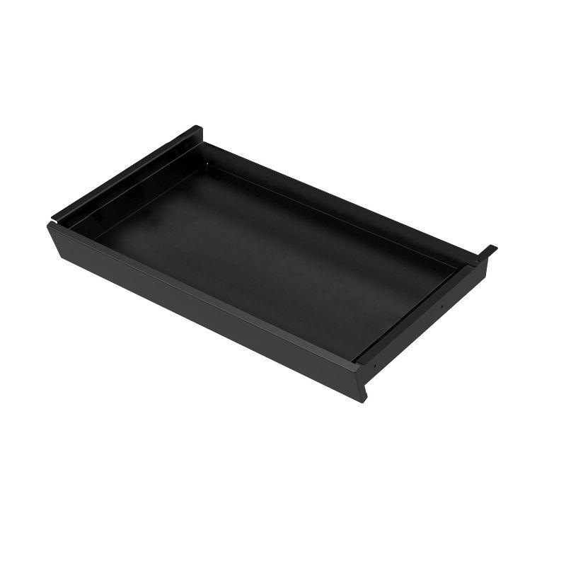 Black Powder Coated Steel Sliding Under-Desk Drawer