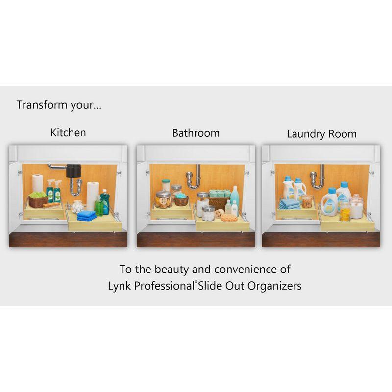LYNK PROFESSIONAL® Select Pull Out Cabinet Organizer for Kitchen Cabinets, Wood and Chrome