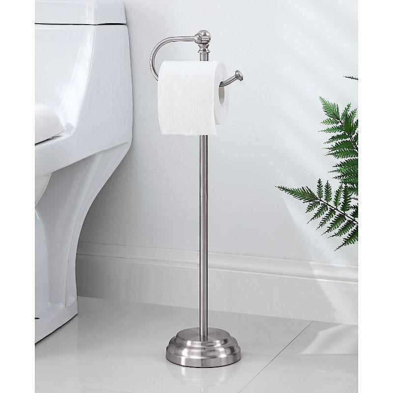 Bathroom Free Standing Toilet Paper Roll Holder Stand