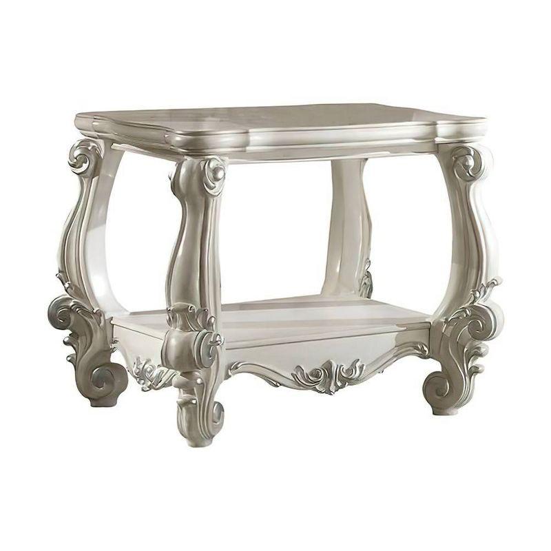 Versailles Classic Bone White 31" Square Wood End Table
